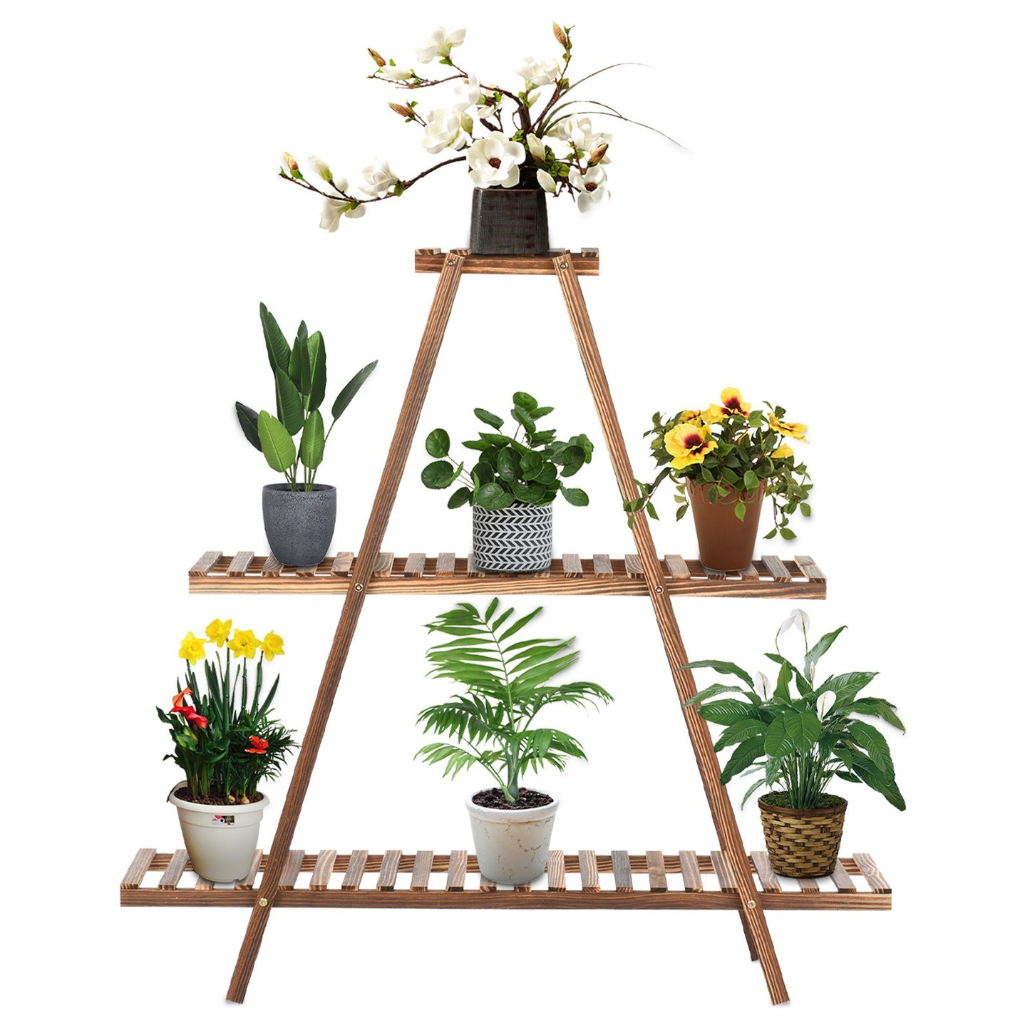3 Tier Wood Plant Stand Indoor Flower Pots Stand Outdoor Plant Shelves Rack